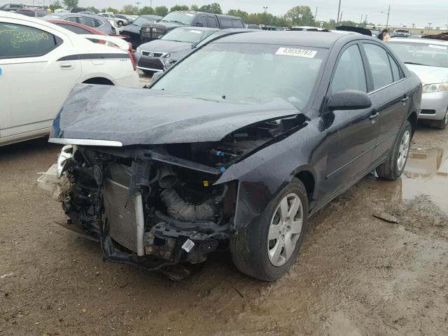 5NPET46C49H497799 - 2009 HYUNDAI SONATA GLS BLACK photo 2