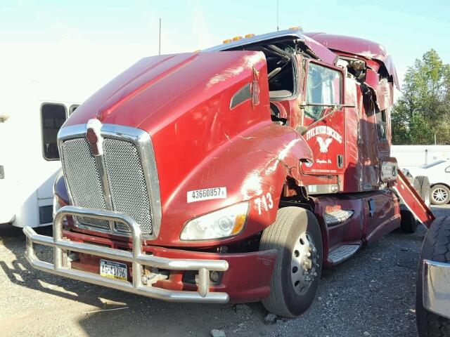 1XKAD49X7GJ487206 - 2016 KENWORTH CONSTRUCTI MAROON photo 2