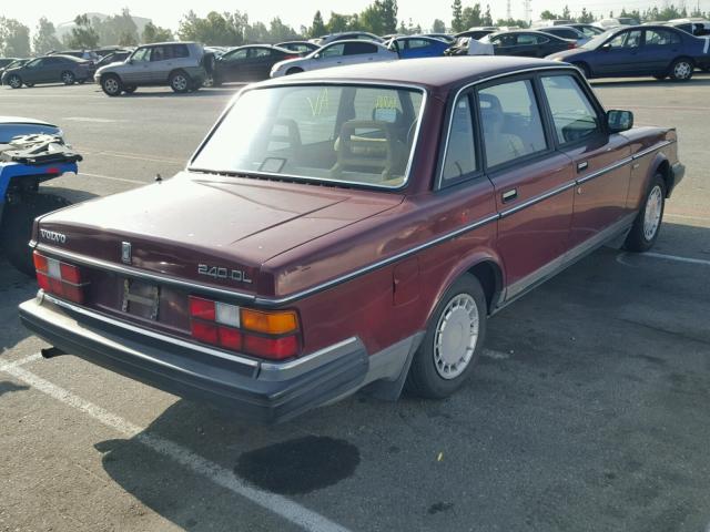 YV1AA8845L1429084 - 1990 VOLVO 240 BASE MAROON photo 4