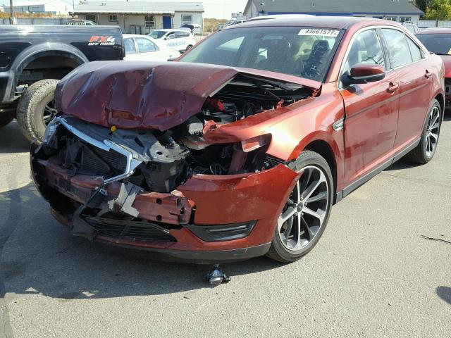 1FAHP2E89EG171424 - 2014 FORD TAURUS SEL RED photo 2