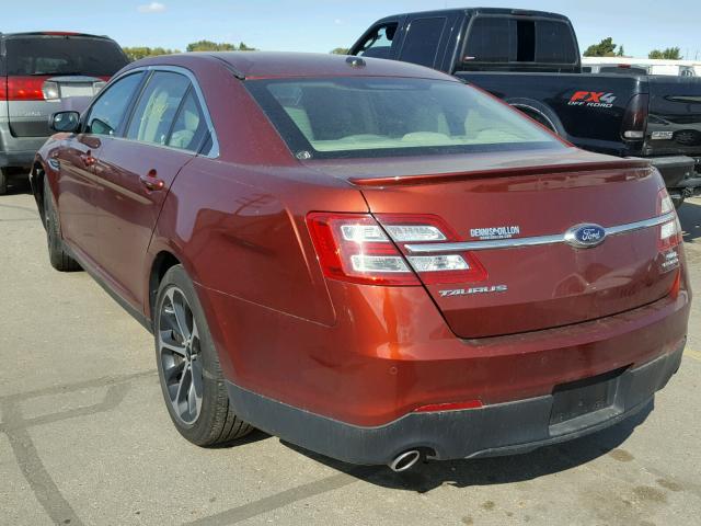 1FAHP2E89EG171424 - 2014 FORD TAURUS SEL RED photo 3