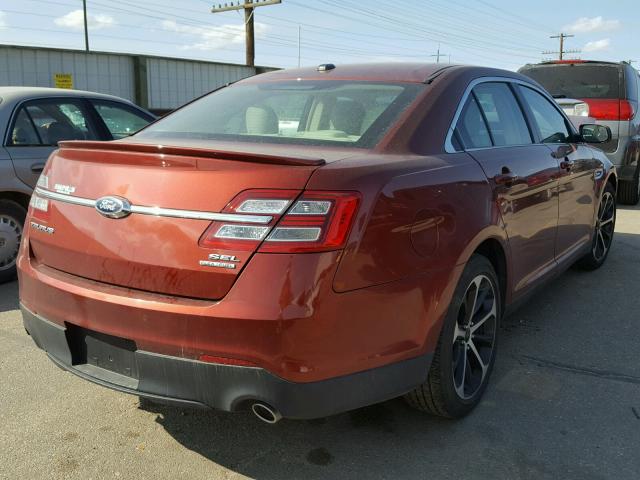 1FAHP2E89EG171424 - 2014 FORD TAURUS SEL RED photo 4