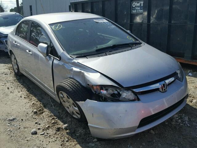 1HGFA16598L054893 - 2008 HONDA CIVIC LX SILVER photo 1