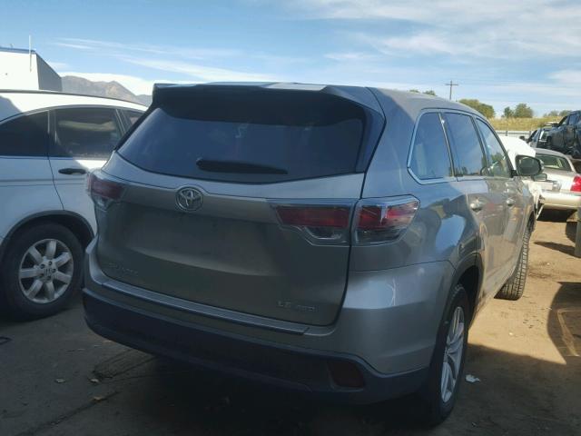 5TDBKRFH8FS178913 - 2015 TOYOTA HIGHLANDER GRAY photo 4