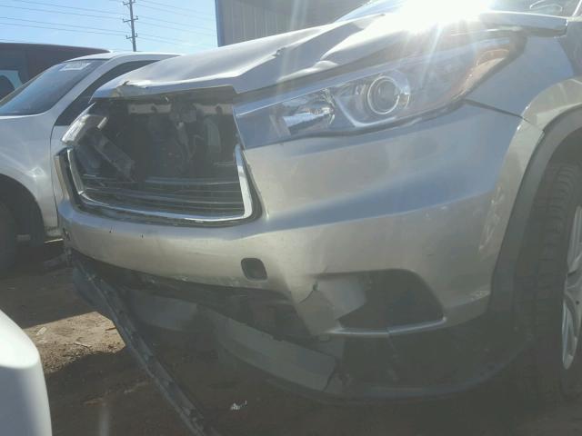 5TDBKRFH8FS178913 - 2015 TOYOTA HIGHLANDER GRAY photo 9