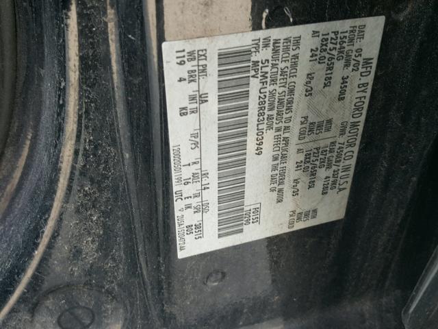 5LMFU28R83LJ03949 - 2003 LINCOLN NAVIGATOR Noir photo 10