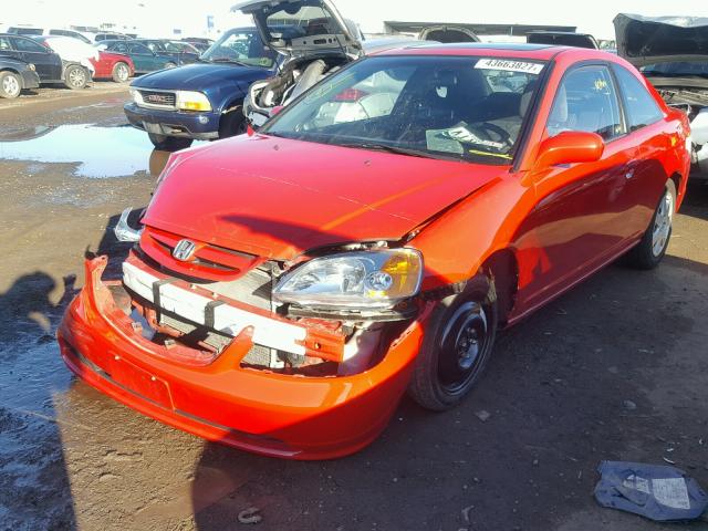 1HGEM21932L029675 - 2002 HONDA CIVIC EX RED photo 2