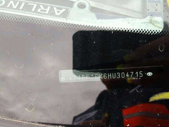 4T1BF1FK6HU304715 - 2017 TOYOTA CAMRY LE BLACK photo 10