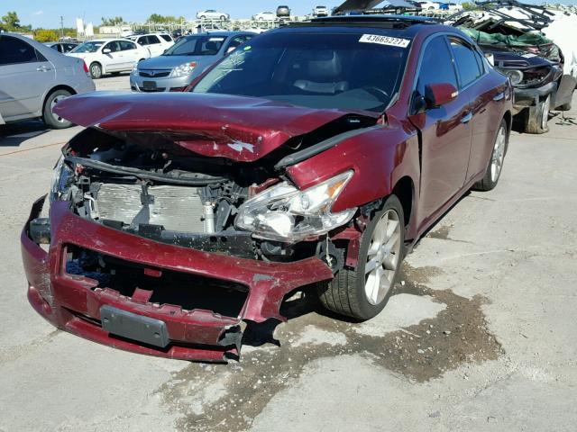 1N4AA5AP8AC818544 - 2010 NISSAN MAXIMA S MAROON photo 2