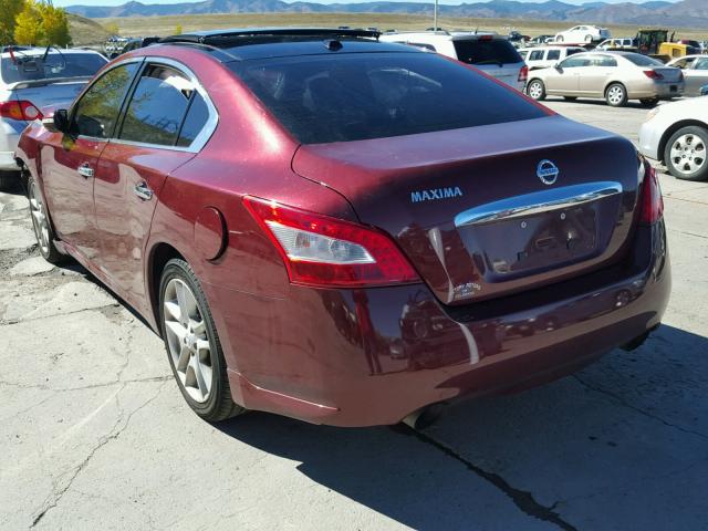 1N4AA5AP8AC818544 - 2010 NISSAN MAXIMA S MAROON photo 3