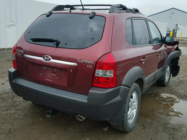 KM8JN12D28U813853 - 2008 HYUNDAI TUCSON SE BURGUNDY photo 4