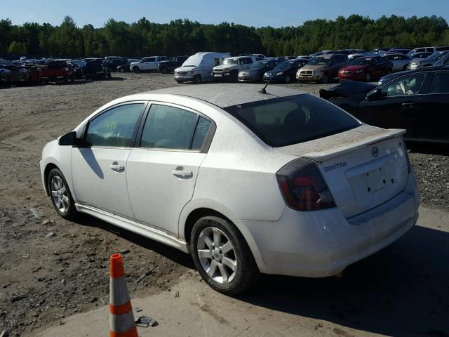 3N1AB6AP0CL616790 - 2012 NISSAN SENTRA 2.0 WHITE photo 3