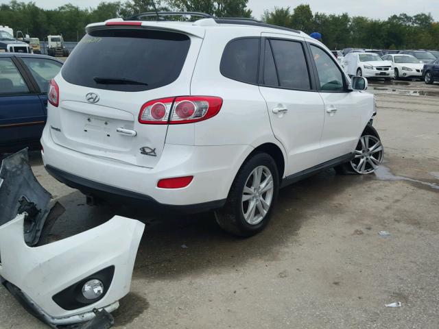 5XYZKDAG6CG137351 - 2012 HYUNDAI SANTA FE L WHITE photo 4