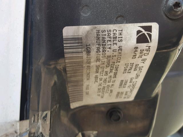 1G8AJ52F03Z174774 - 2003 SATURN ION LEVEL WHITE photo 10