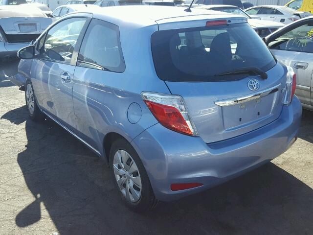 VNKJTUD38EA011666 - 2014 TOYOTA YARIS BLUE photo 3