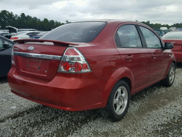 KL1TD56668B019444 - 2008 CHEVROLET AVEO BASE Կարմիր լուսանկար 4
