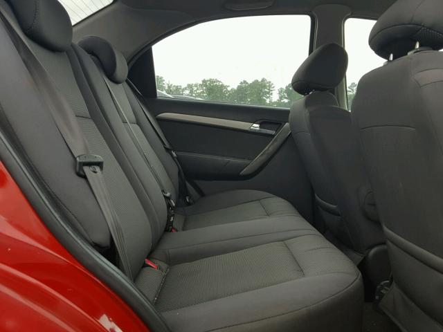 KL1TD56668B019444 - 2008 CHEVROLET AVEO BASE Կարմիր լուսանկար 6