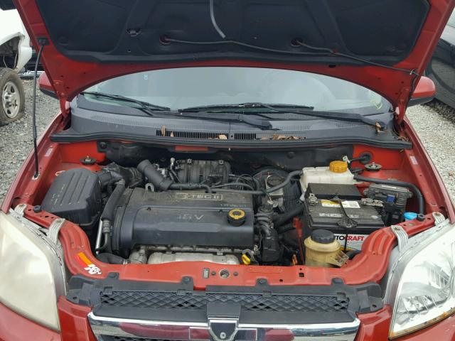 KL1TD56668B019444 - 2008 CHEVROLET AVEO BASE Կարմիր լուսանկար 7
