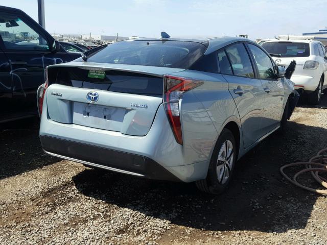 JTDKARFU5G3525701 - 2016 TOYOTA PRIUS BLUE photo 4