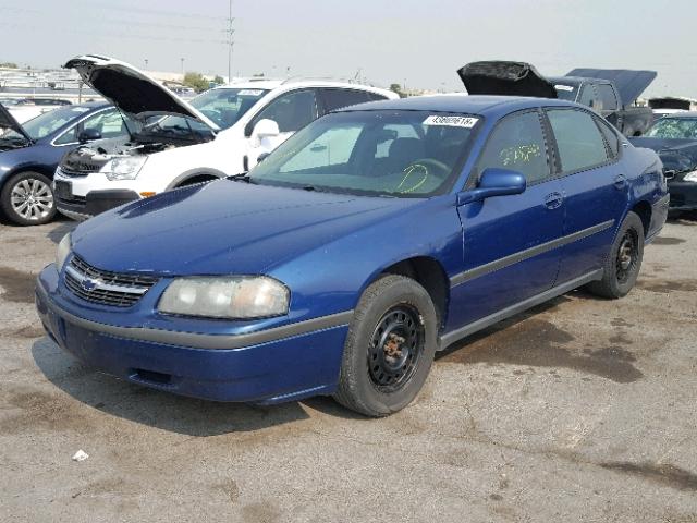 2G1WF52E539400430 - 2003 CHEVROLET IMPALA BLUE photo 2