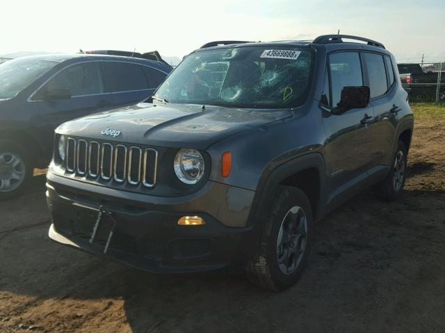 ZACCJBAB8HPE91087 - 2017 JEEP RENEGADE S GRAY photo 2