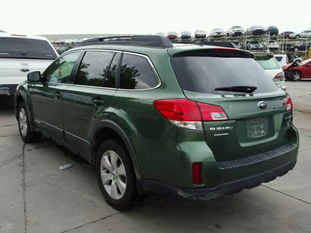 4S4BRDLC6C2204284 - 2012 SUBARU OUTBACK 3. GREEN photo 3