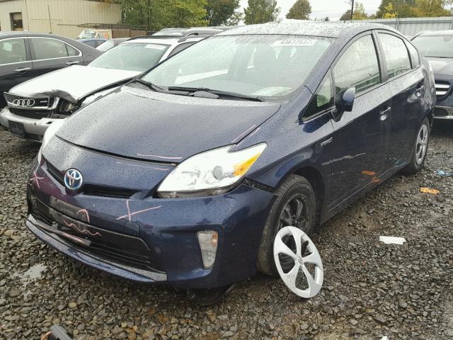 JTDKN3DUXC1508855 - 2012 TOYOTA PRIUS BLUE photo 2