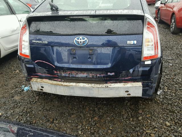 JTDKN3DUXC1508855 - 2012 TOYOTA PRIUS BLUE photo 9