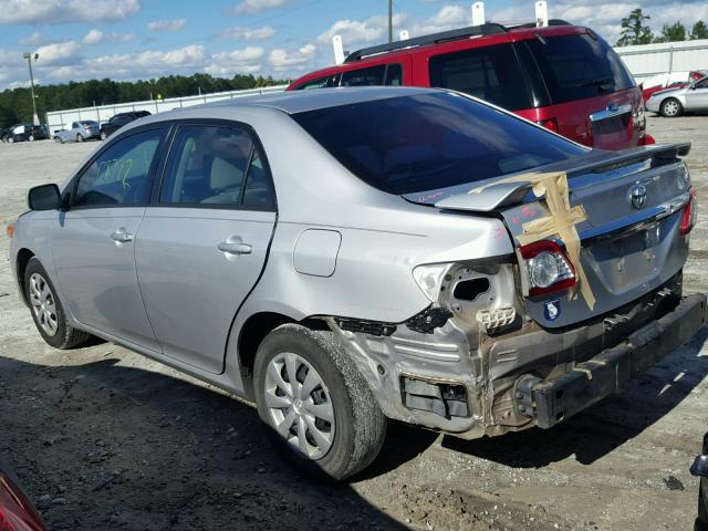 2T1BU4EE7BC612214 - 2011 TOYOTA COROLLA BA SILVER photo 3