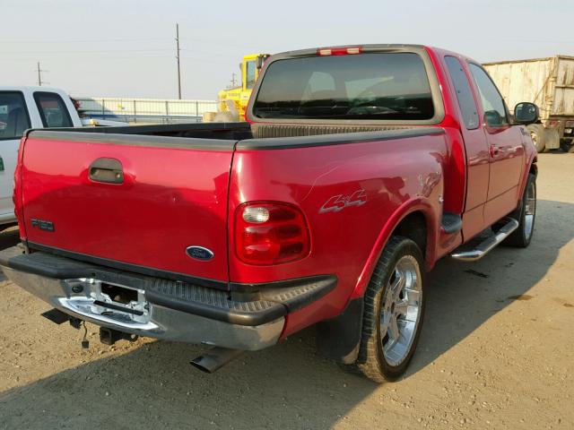 1FTRX08WX1KA54018 - 2001 FORD F150 RED photo 4