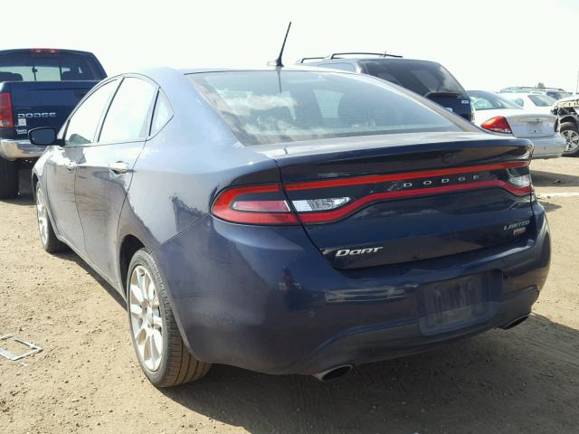 1C3CDFCH8DD133484 - 2013 DODGE DART LIMIT BLUE photo 3