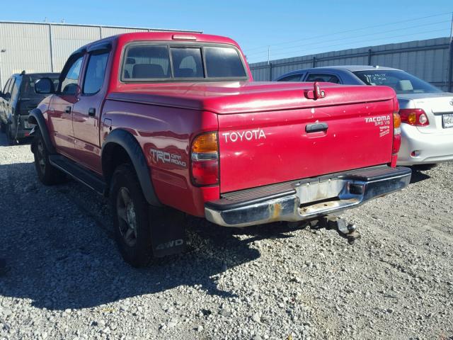 5TEHN72N61Z837696 - 2001 TOYOTA TACOMA RED photo 3