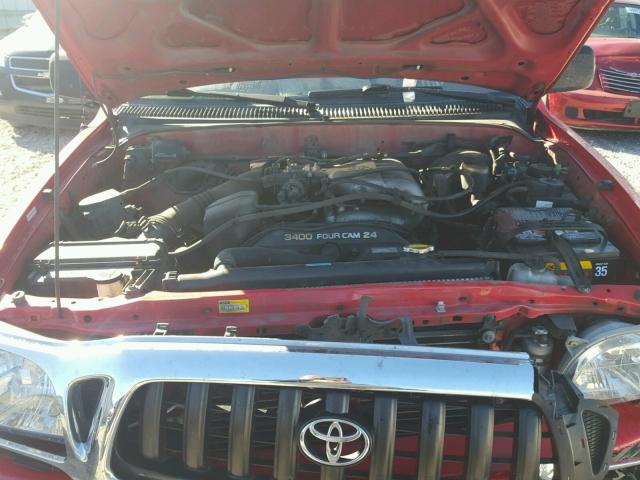 5TEHN72N61Z837696 - 2001 TOYOTA TACOMA RED photo 7