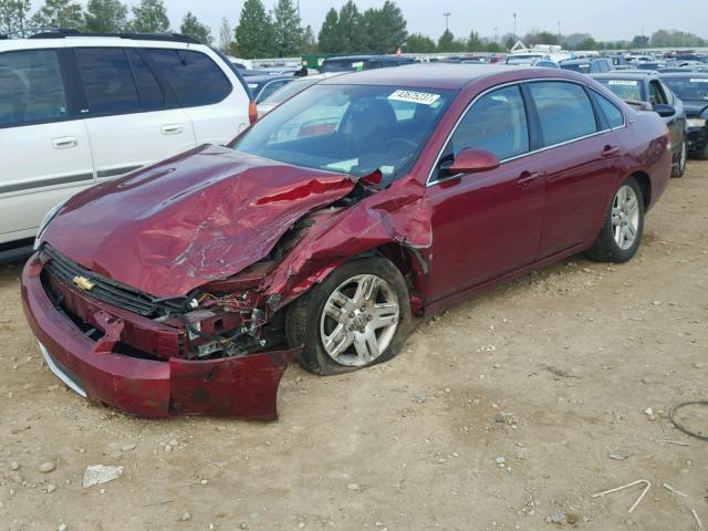 2G1WC583X89249347 - 2008 CHEVROLET IMPALA LT BURGUNDY photo 2