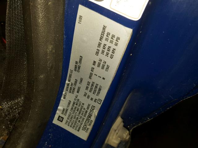 1GCHTCDE9A8115474 - 2010 CHEVROLET COLORADO L BLUE photo 10