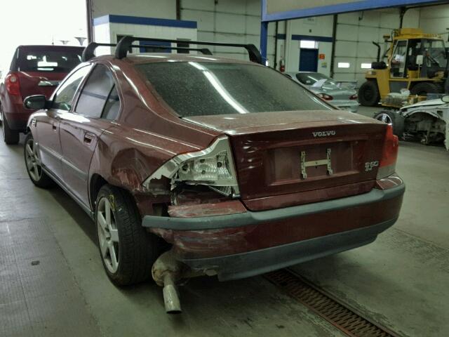 YV1RS58D532263299 - 2003 VOLVO S60 2.4T MAROON photo 3