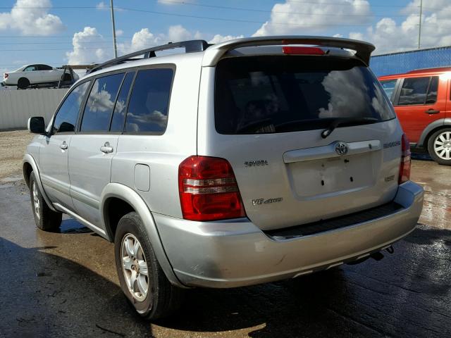 JTEHF21A820090954 - 2002 TOYOTA HIGHLANDER SILVER photo 3