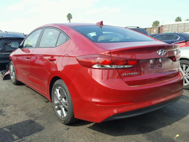 KMHD84LF8HU141660 - 2017 HYUNDAI ELANTRA SE RED photo 3