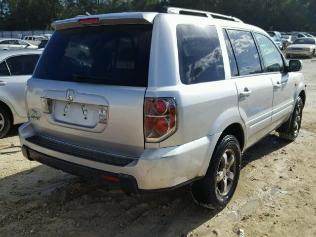 5FNYF28696B016231 - 2006 HONDA PILOT EX SILVER photo 4