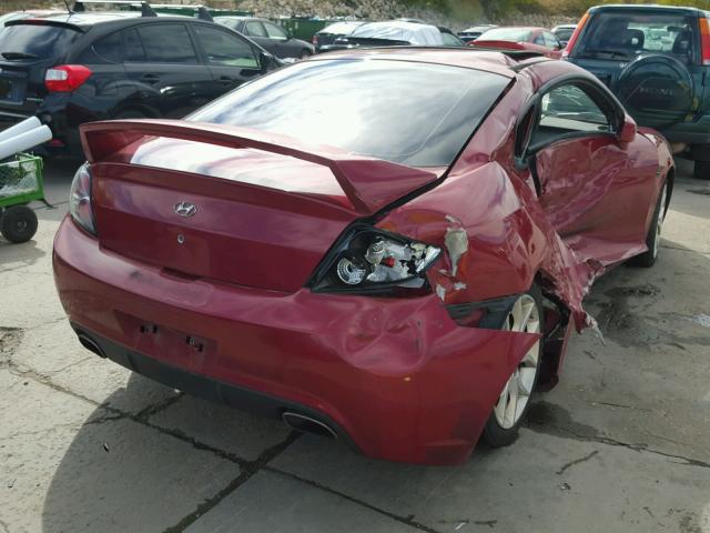 KMHHN66F68U283247 - 2008 HYUNDAI TIBURON GT RED photo 4