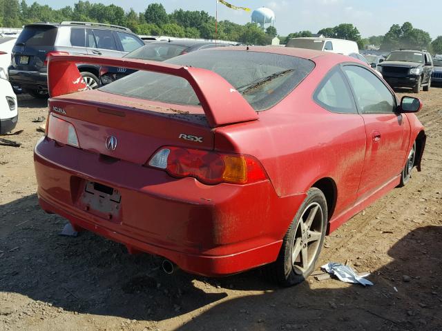 JH4DC54804S006346 - 2004 ACURA RSX RED photo 4