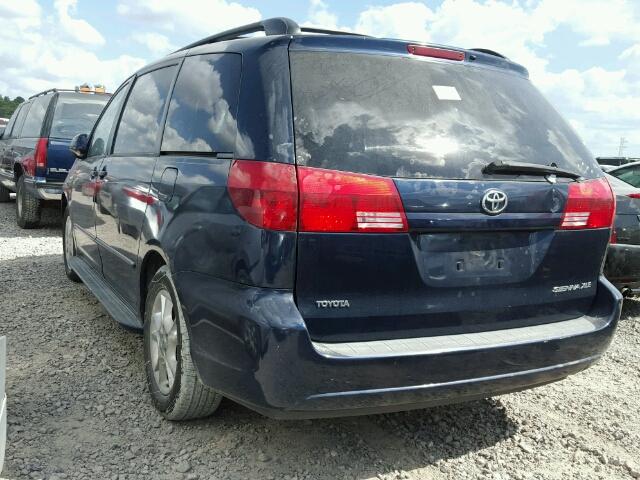 5TDZA22C94S004753 - 2004 TOYOTA SIENNA XLE BLUE photo 3