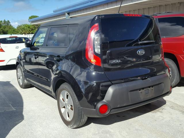 KNDJN2A21F7771407 - 2015 KIA SOUL BLACK photo 3