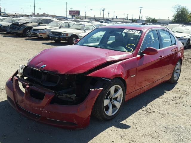 WBAVB73547VF53067 - 2007 BMW 335 I RED photo 2