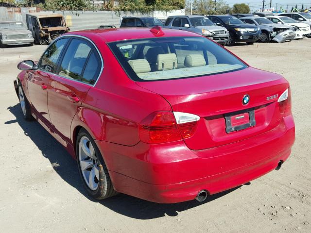 WBAVB73547VF53067 - 2007 BMW 335 I RED photo 3