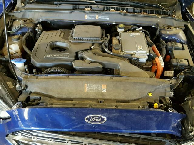 3FA6P0UU8FR309037 - 2015 FORD FUSION S H BLUE photo 7