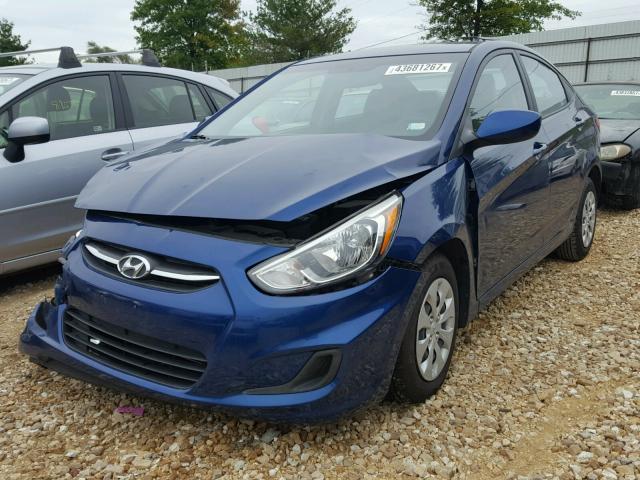 KMHCT4AE4GU981857 - 2016 HYUNDAI ACCENT SE BLUE photo 2