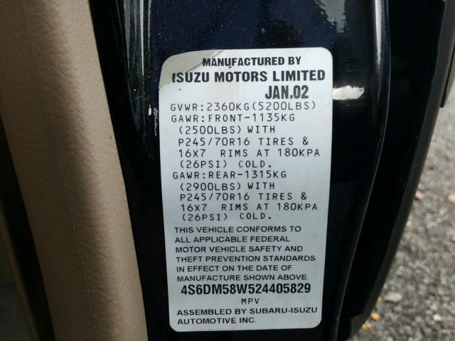 4S6DM58W524405829 - 2002 HONDA PASSPORT E 黑色 照片 10