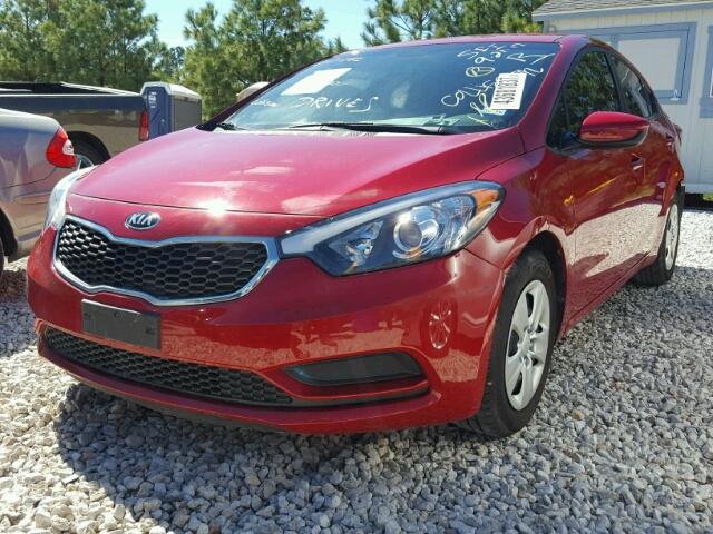 KNAFK4A62G5585995 - 2016 KIA FORTE BURGUNDY photo 2