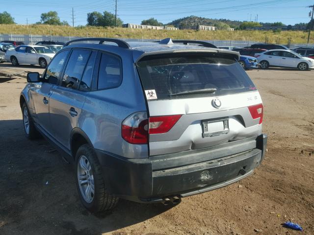 WBXPA93444WA65344 - 2004 BMW X3 3.0I GRAY photo 3